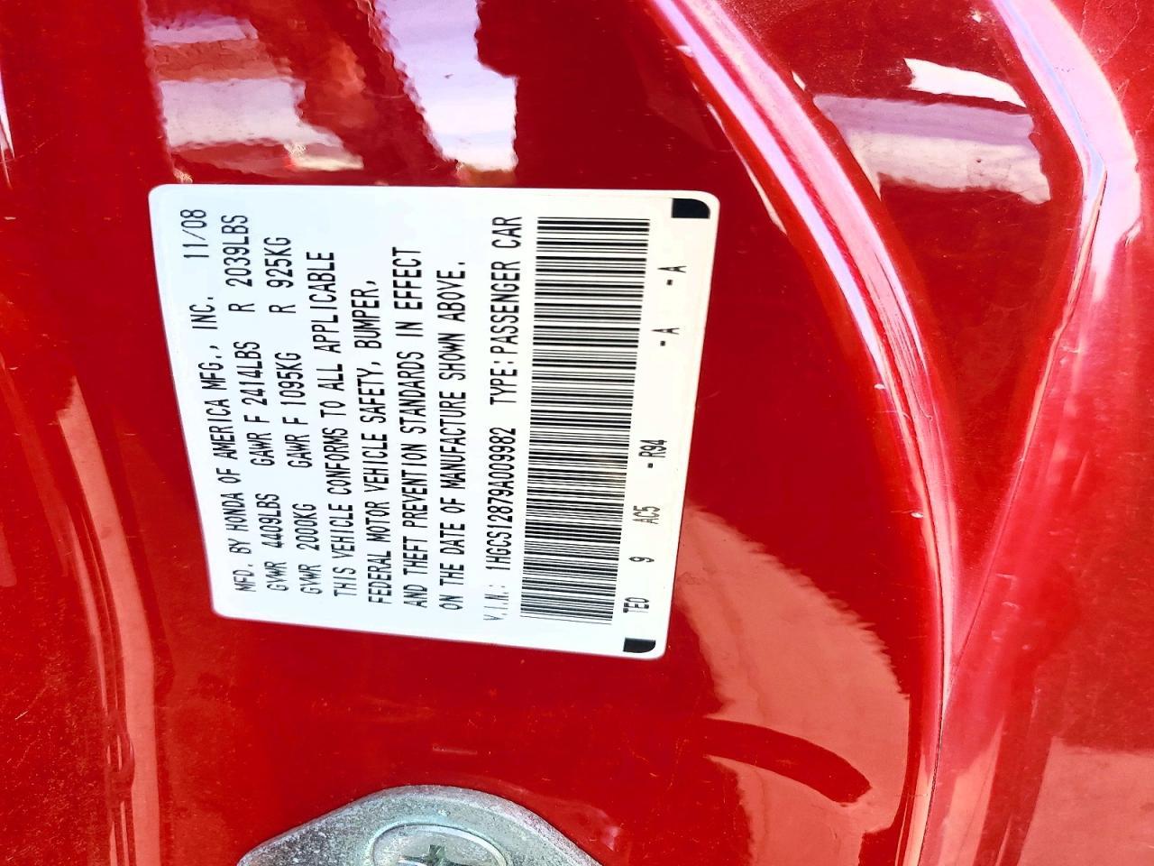 2009 HONDA ACCORD