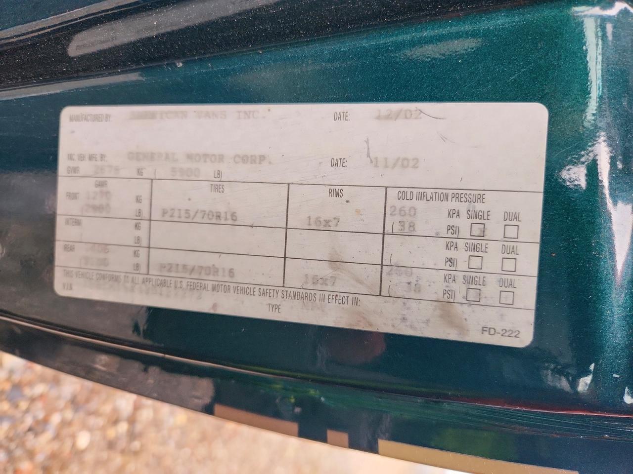 2003 CHEVROLET Astro