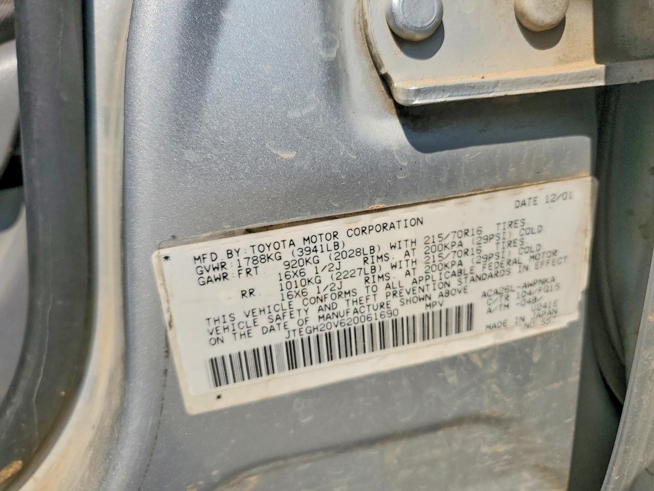 2002 TOYOTA RAV4