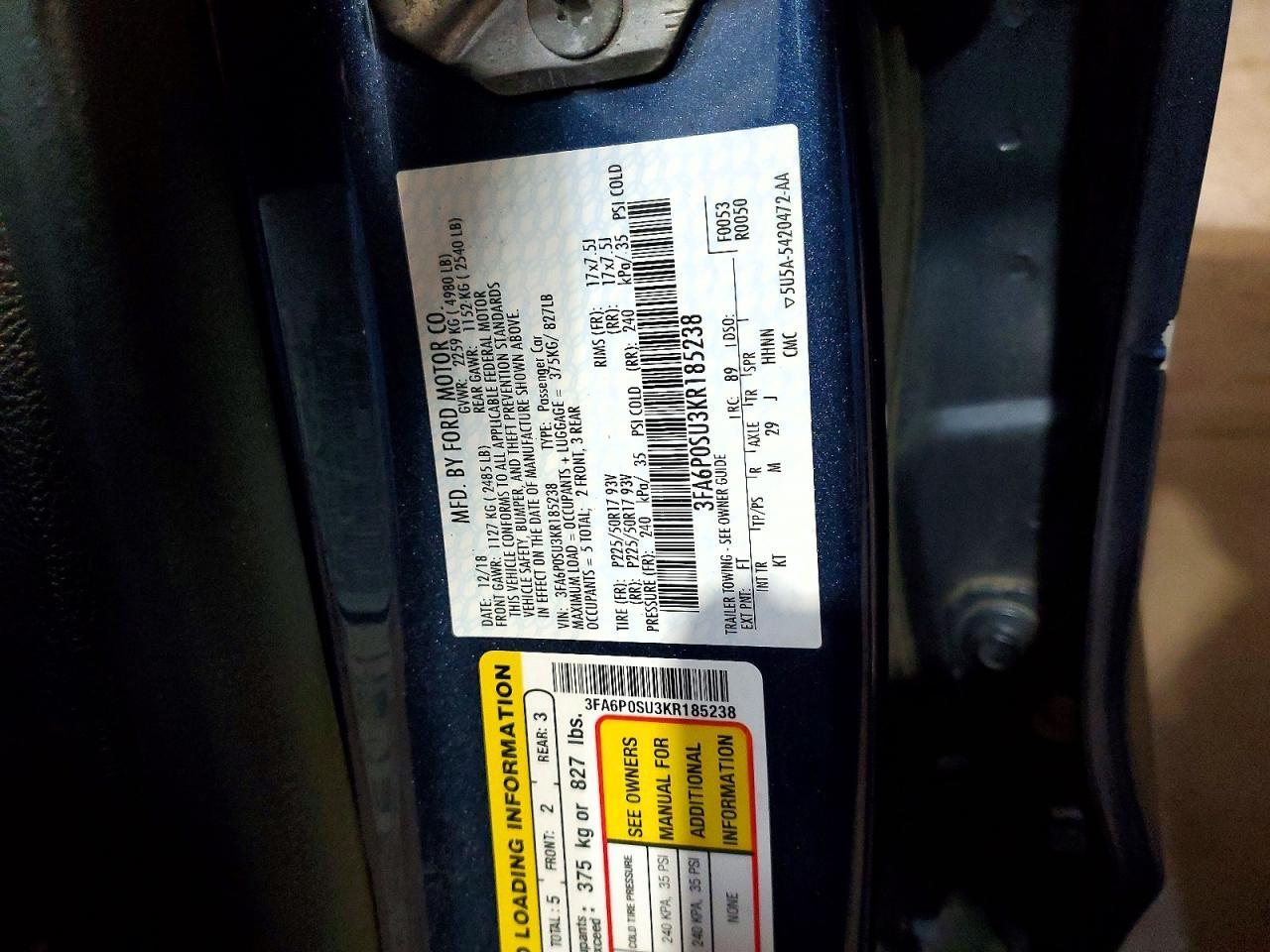 2019 FORD FUSION