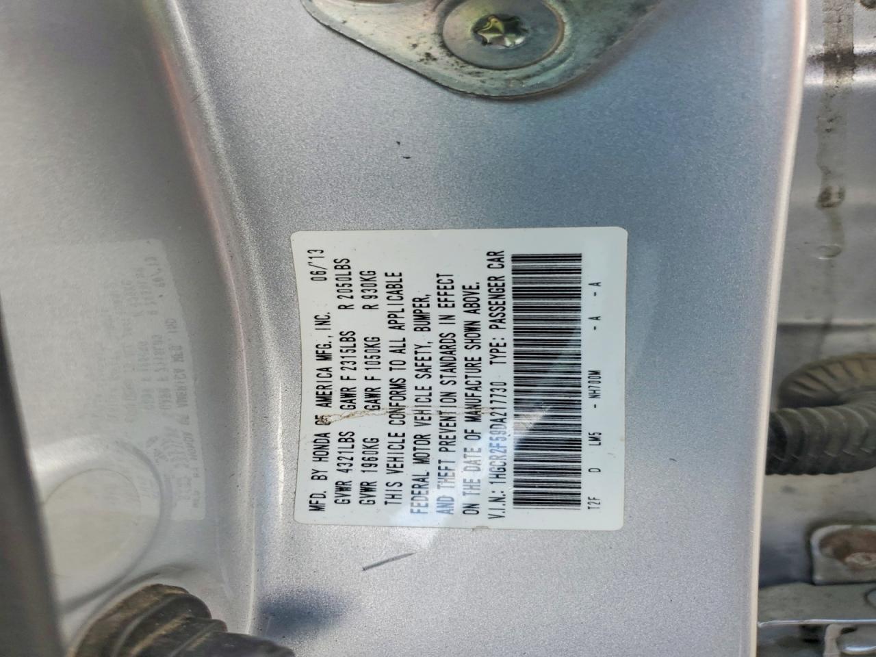 2013 HONDA ACCORD