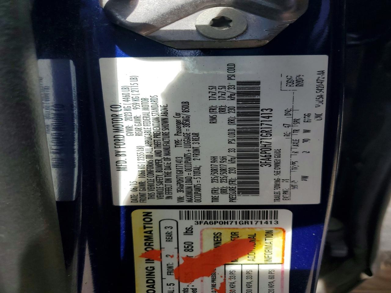 2016 FORD FUSION
