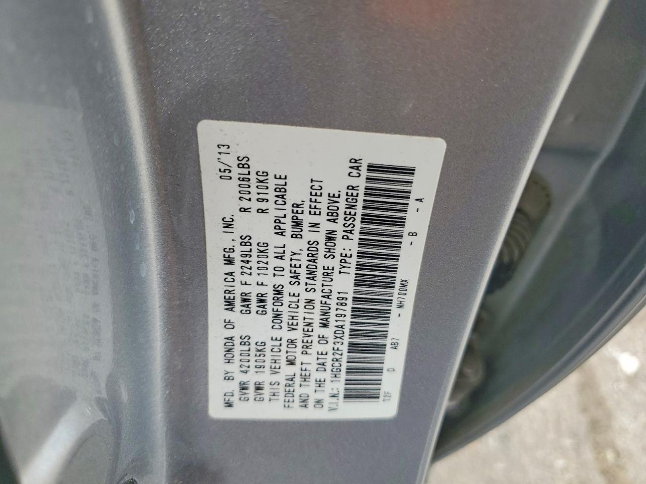 2013 HONDA ACCORD