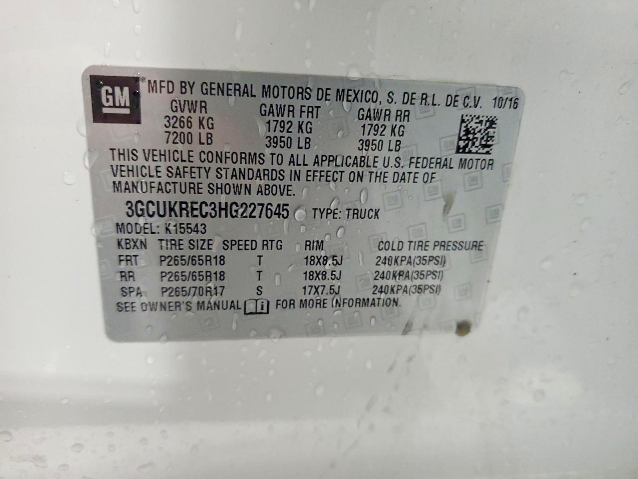2017 CHEVROLET SILVERADO 1500