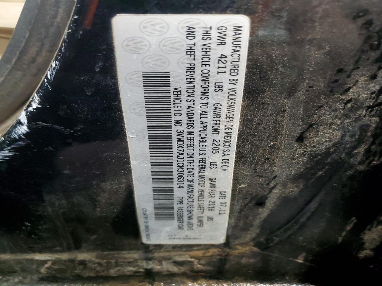 2012 VOLKSWAGEN JETTA