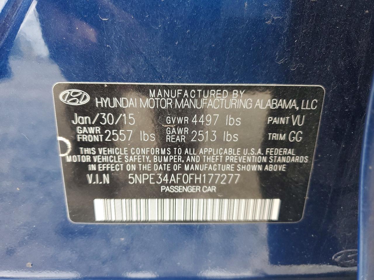 2015 HYUNDAI SONATA