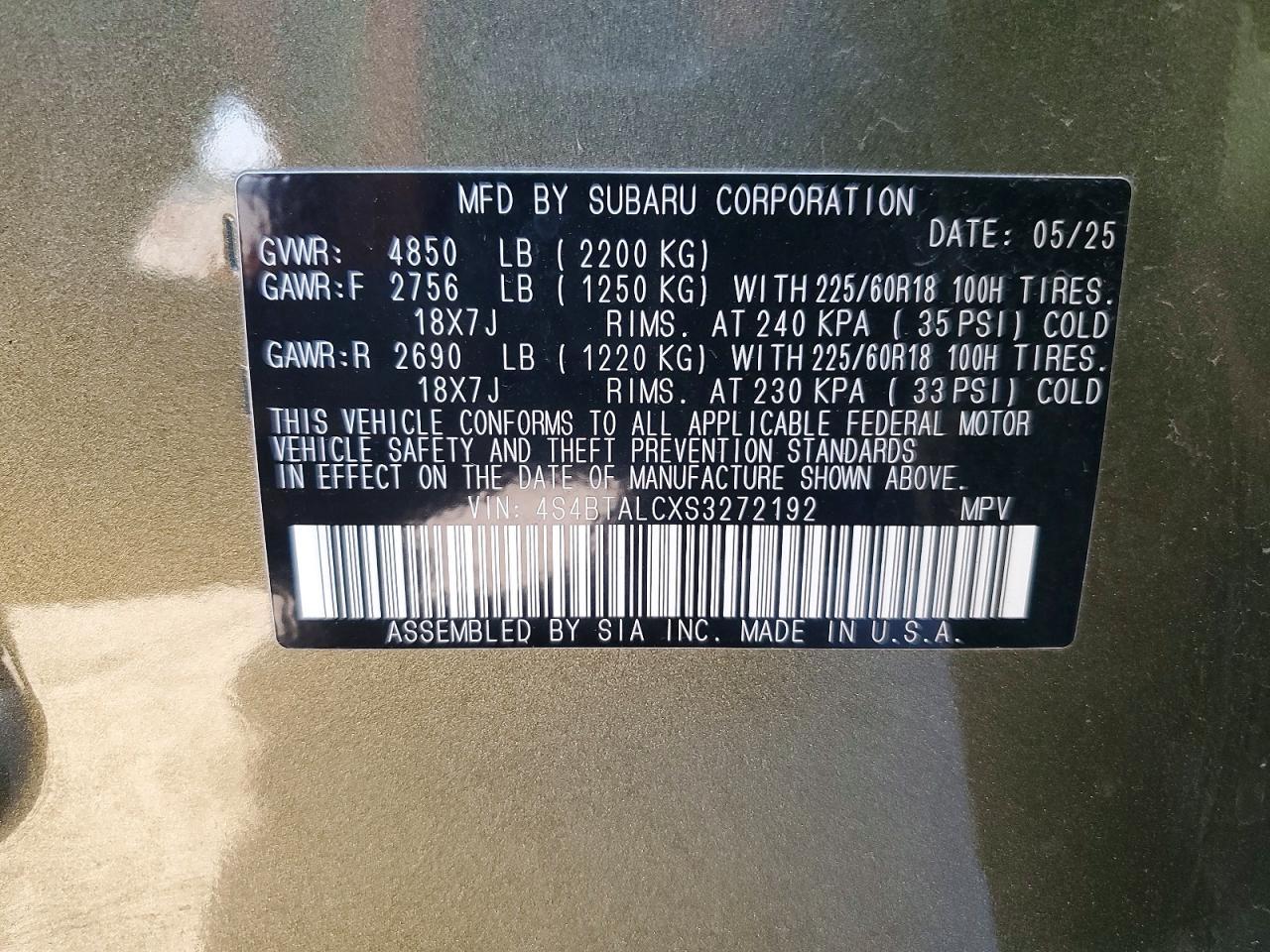2025 SUBARU Outback