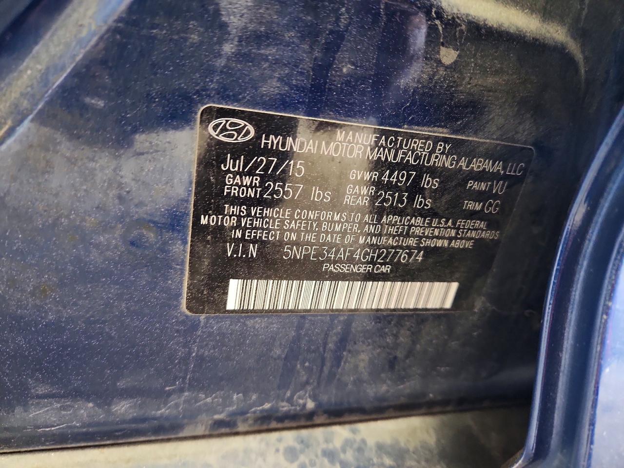 2016 HYUNDAI SONATA