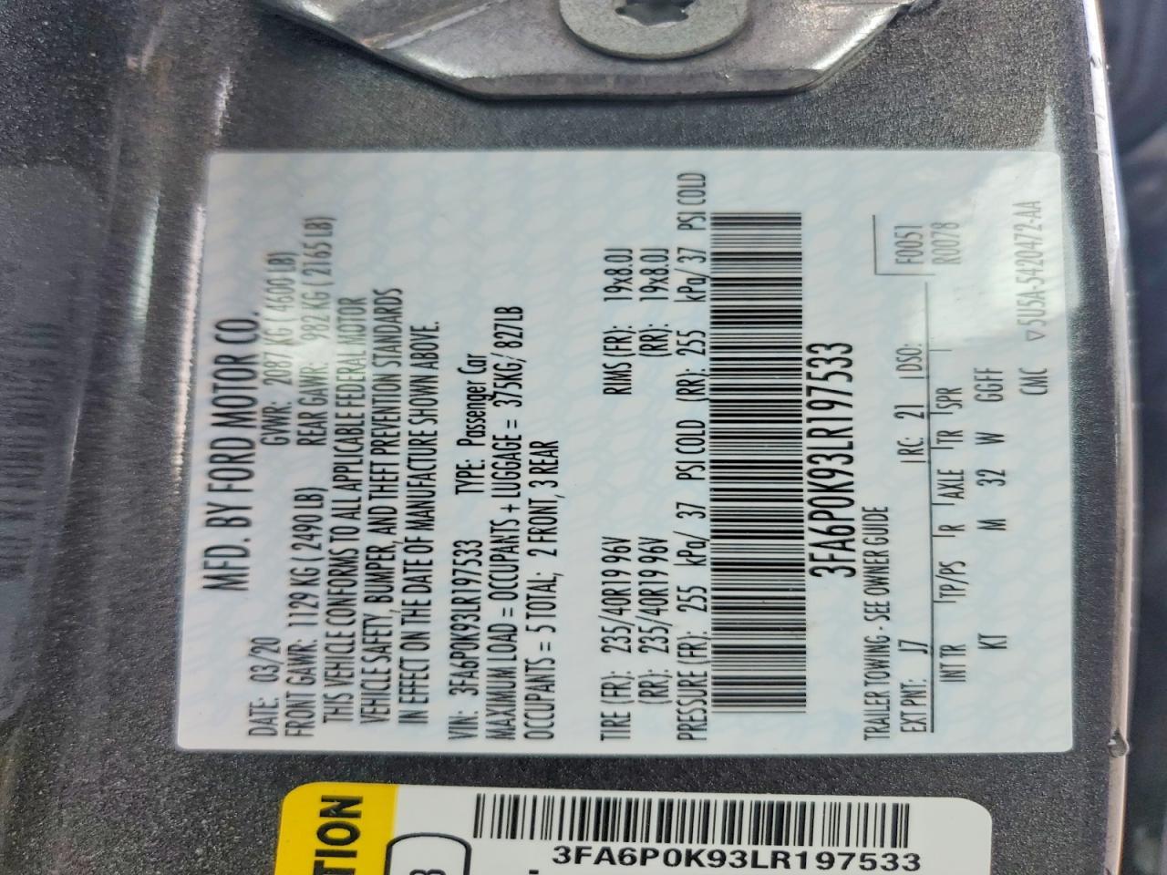 2020 FORD FUSION