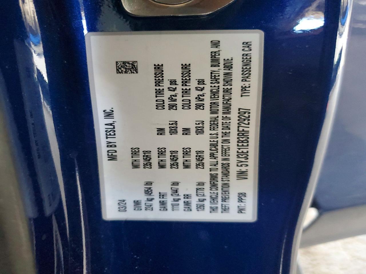 2024 TESLA MODEL 3