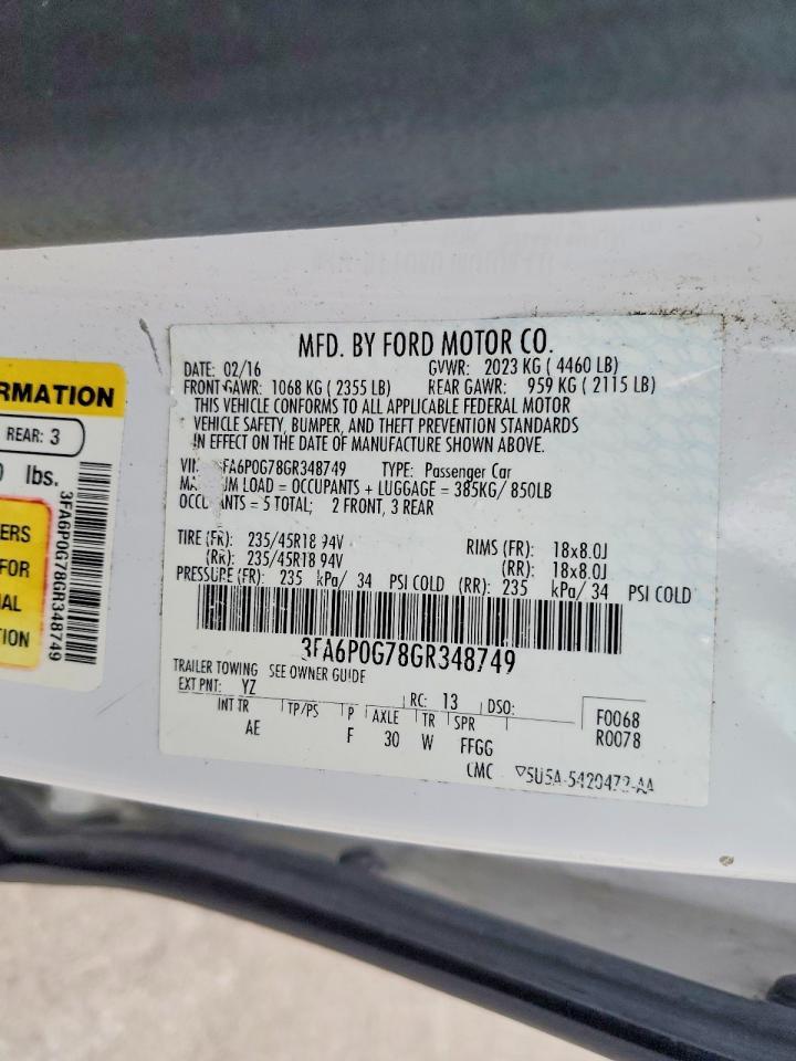 2016 FORD FUSION