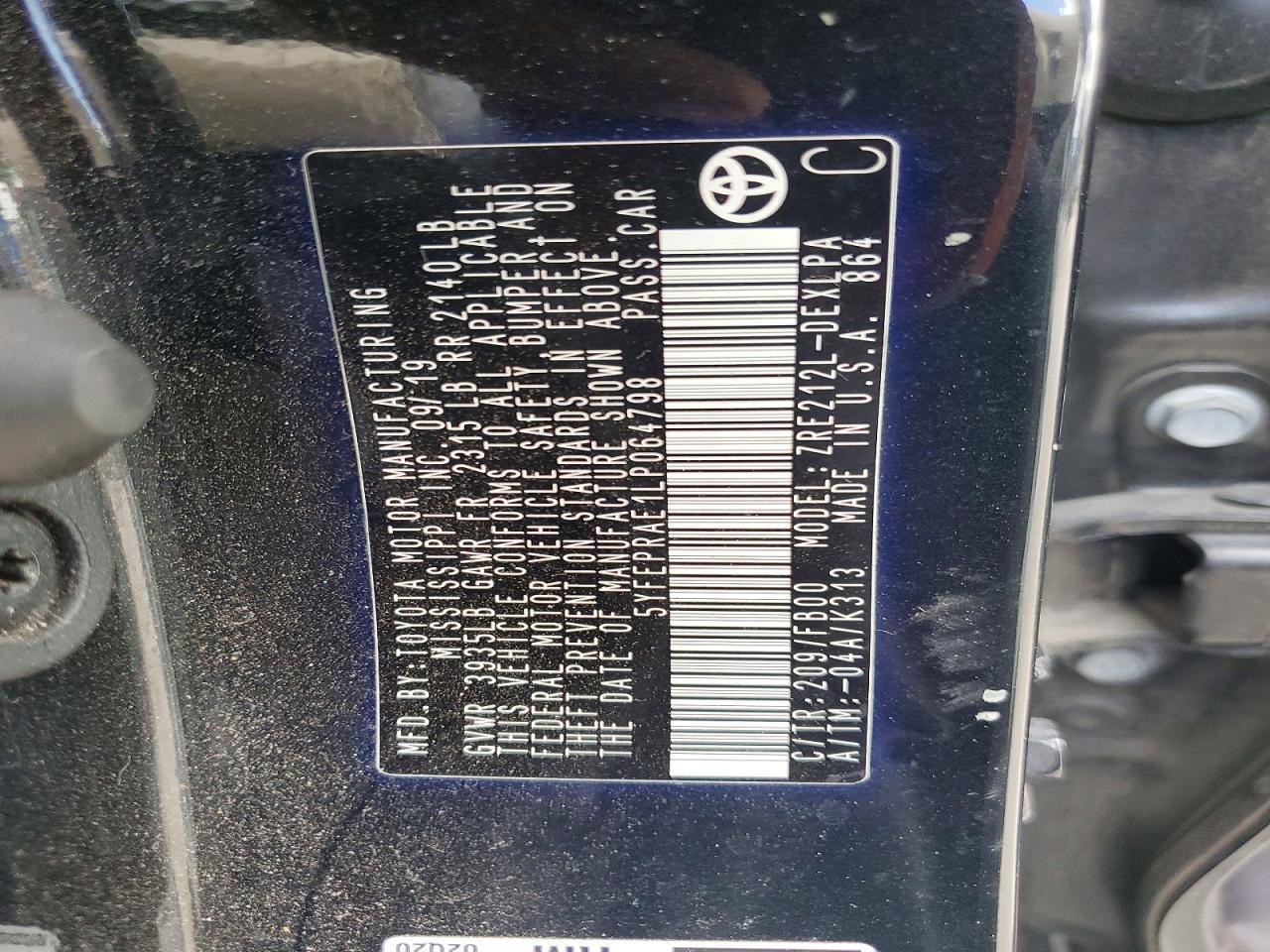 2020 TOYOTA COROLLA