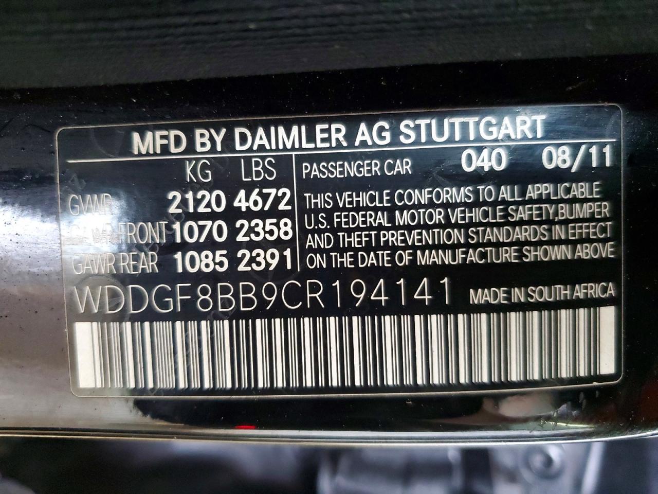 2012 MERCEDES-BENZ C-CLASS