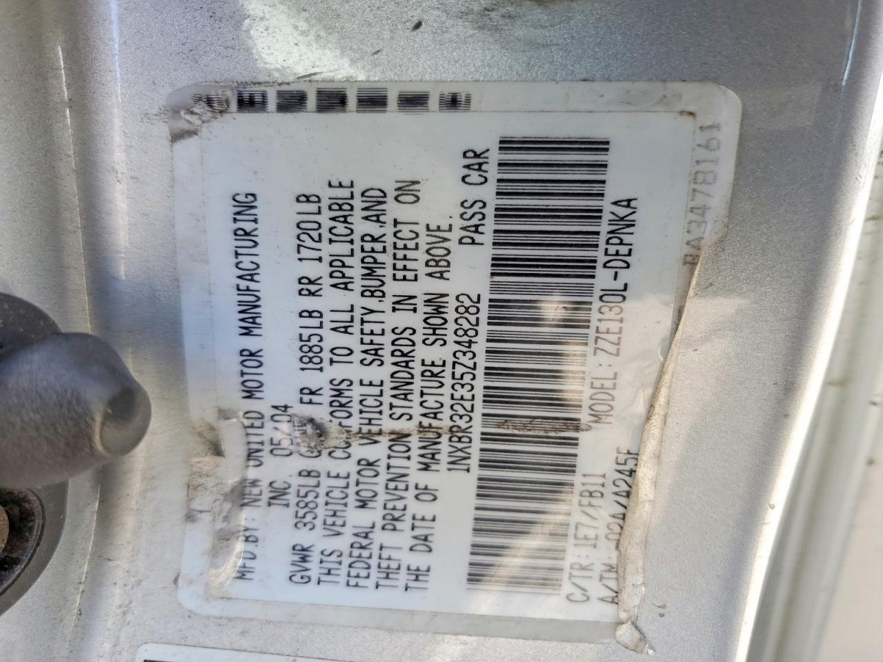 2005 TOYOTA COROLLA