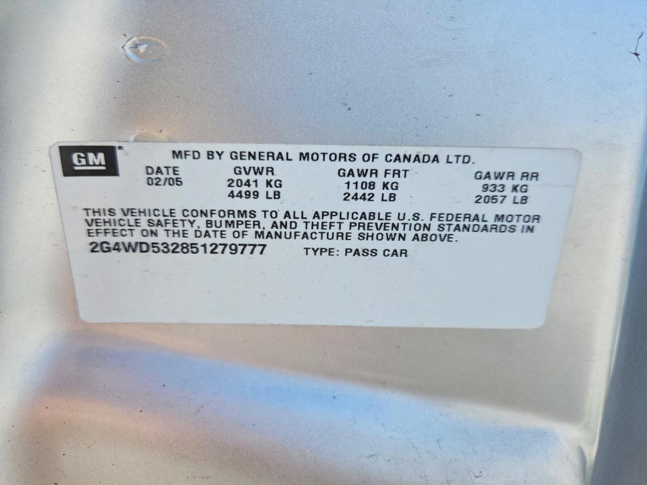 2005 BUICK LACROSSE