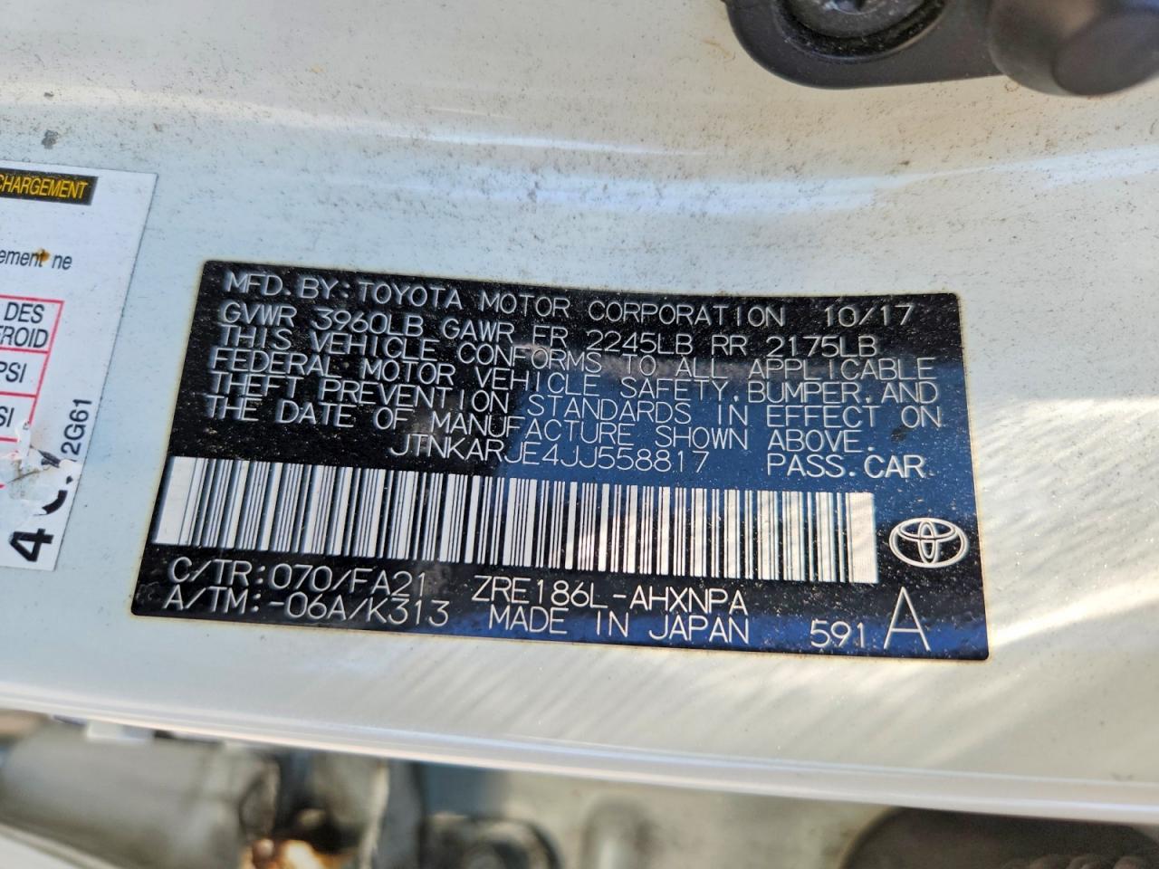 2018 TOYOTA COROLLA