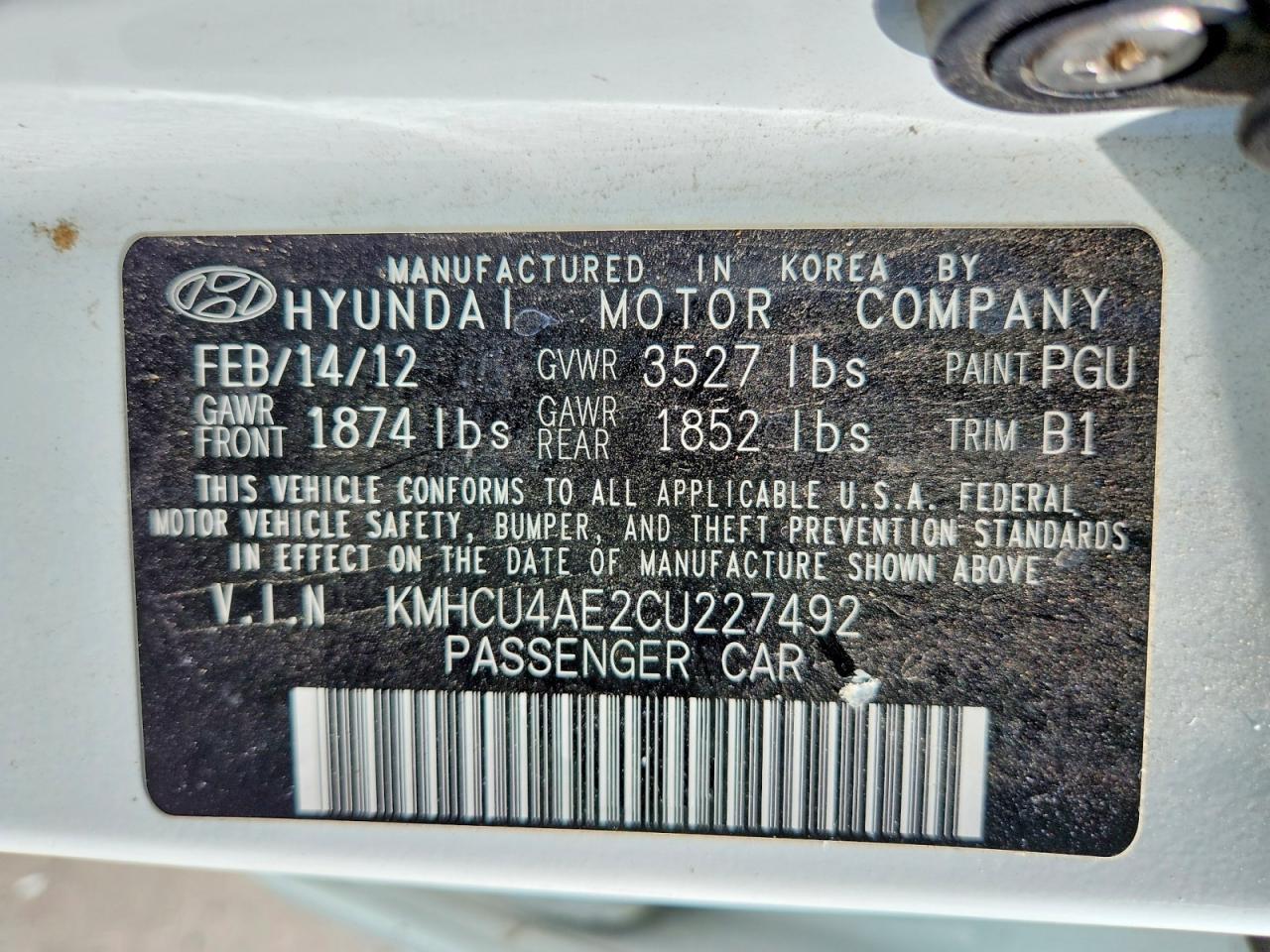 2012 HYUNDAI ACCENT