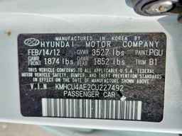 2012 HYUNDAI ACCENT