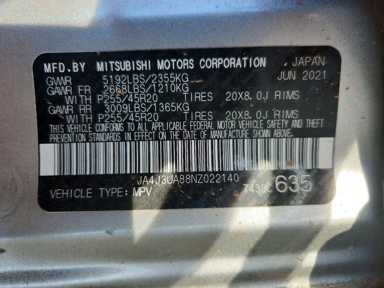 2022 MITSUBISHI outlander
