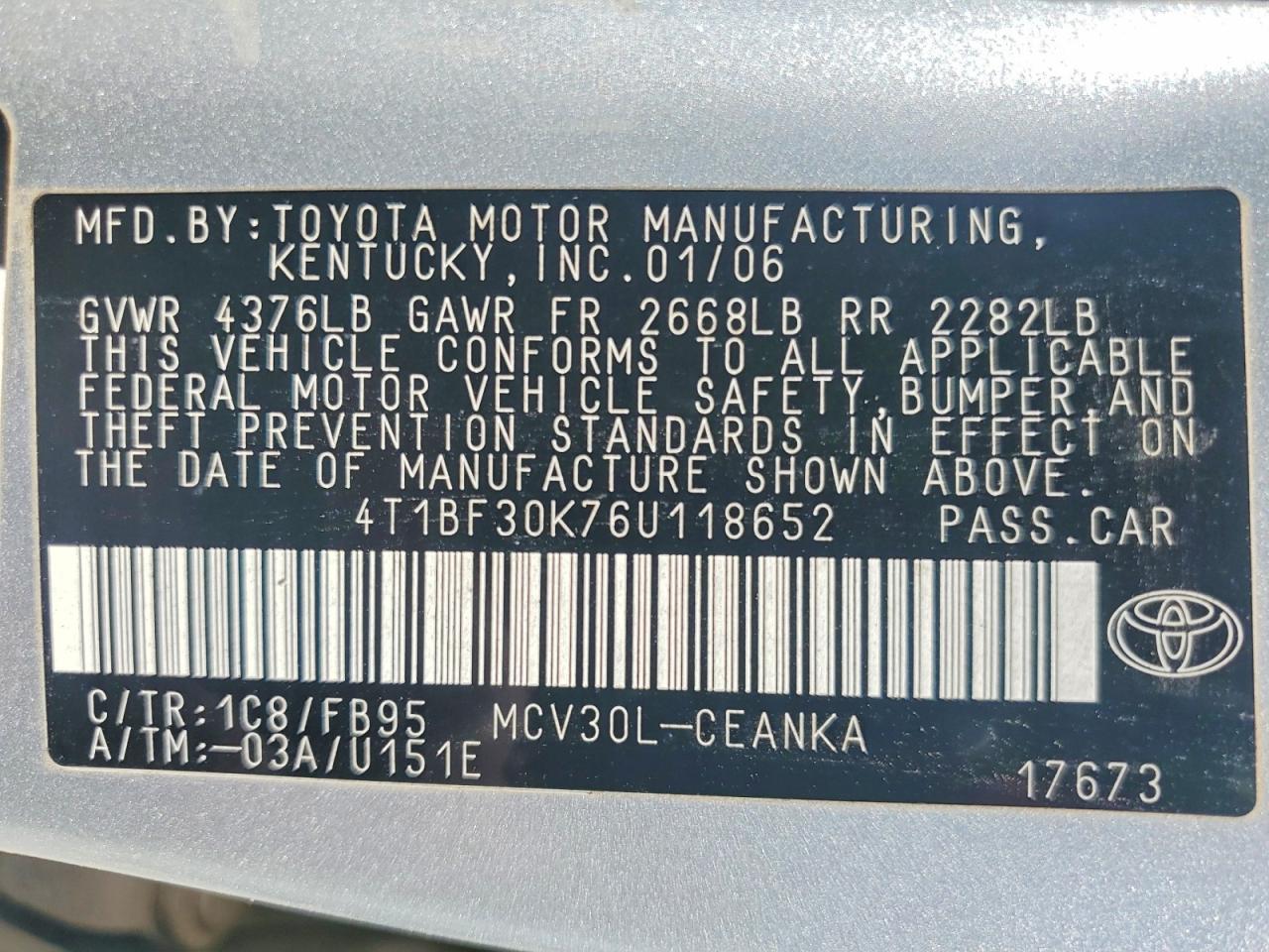 2006 TOYOTA CAMRY