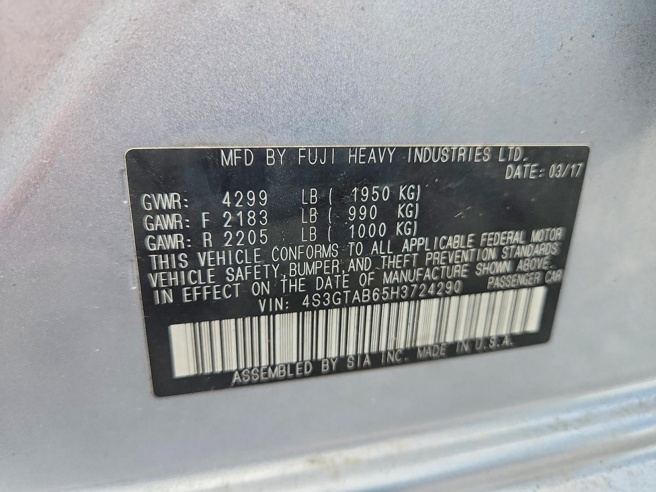 2017 SUBARU IMPREZA