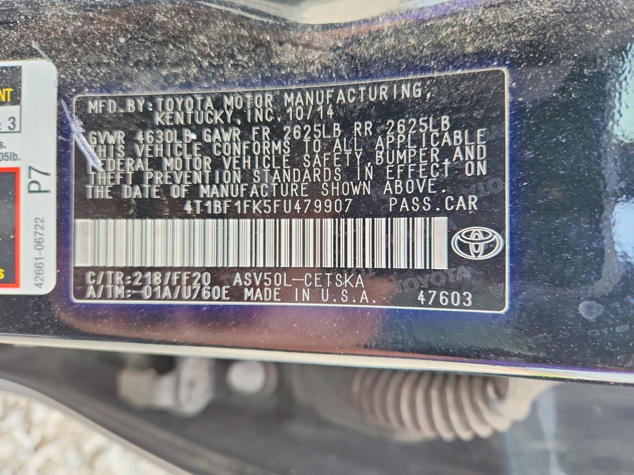 2015 TOYOTA CAMRY