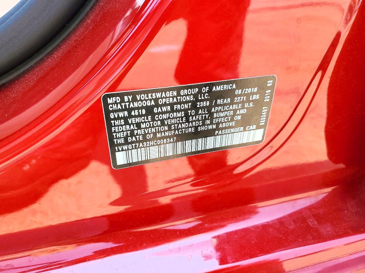 2017 VOLKSWAGEN Passat