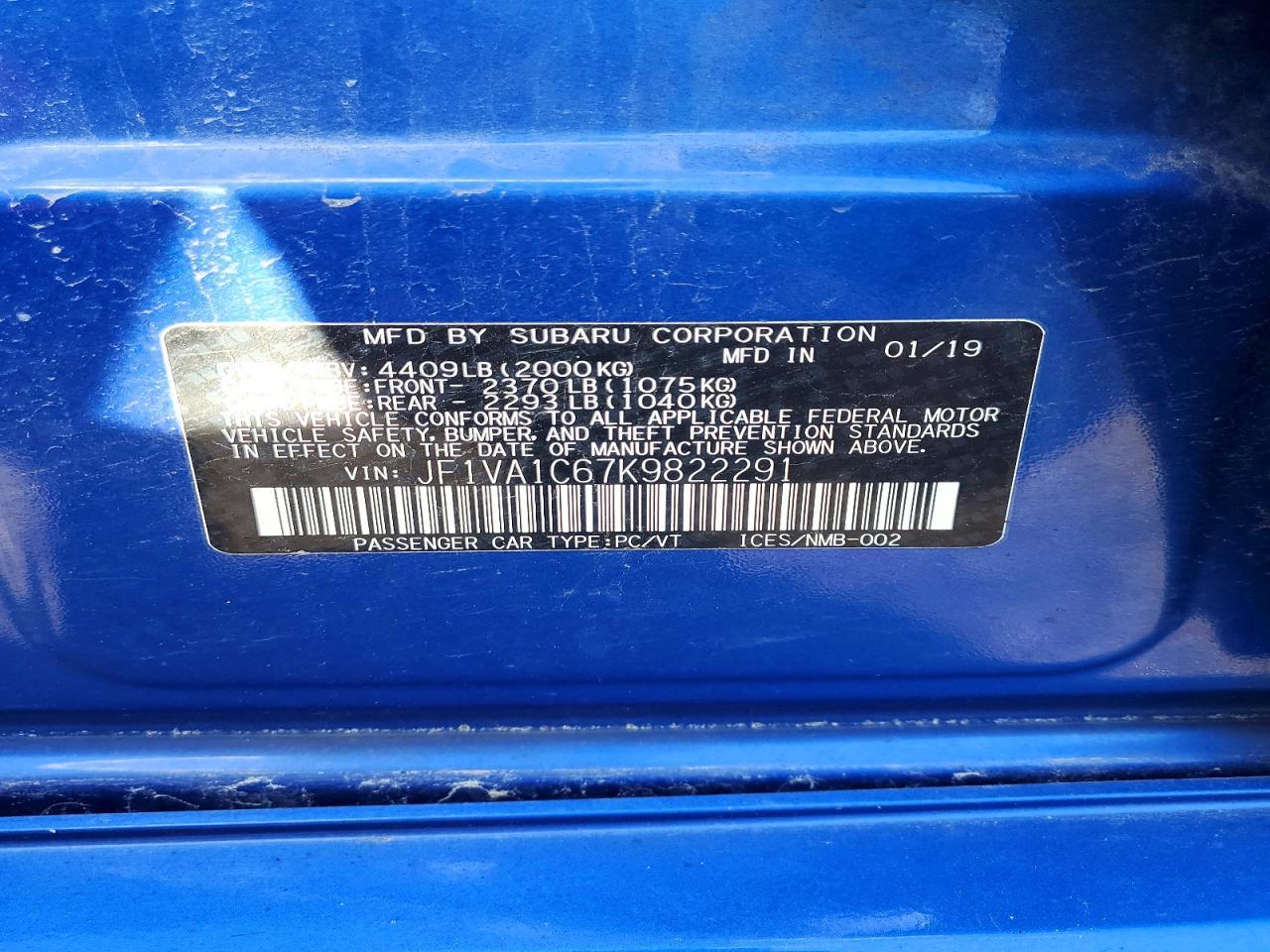 2019 SUBARU WRX