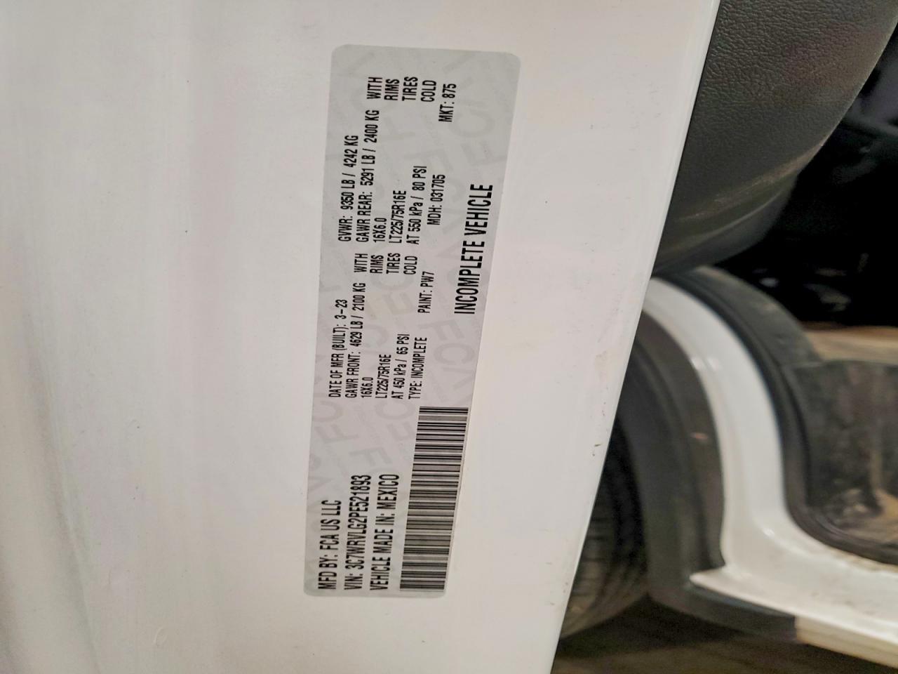 2023 RAM ProMaster 3500