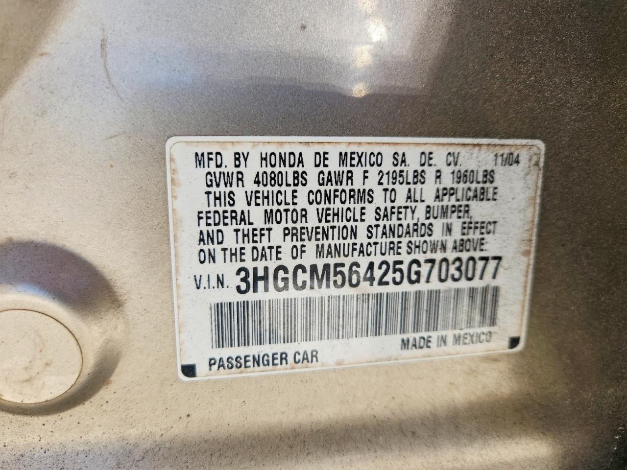 2005 HONDA ACCORD