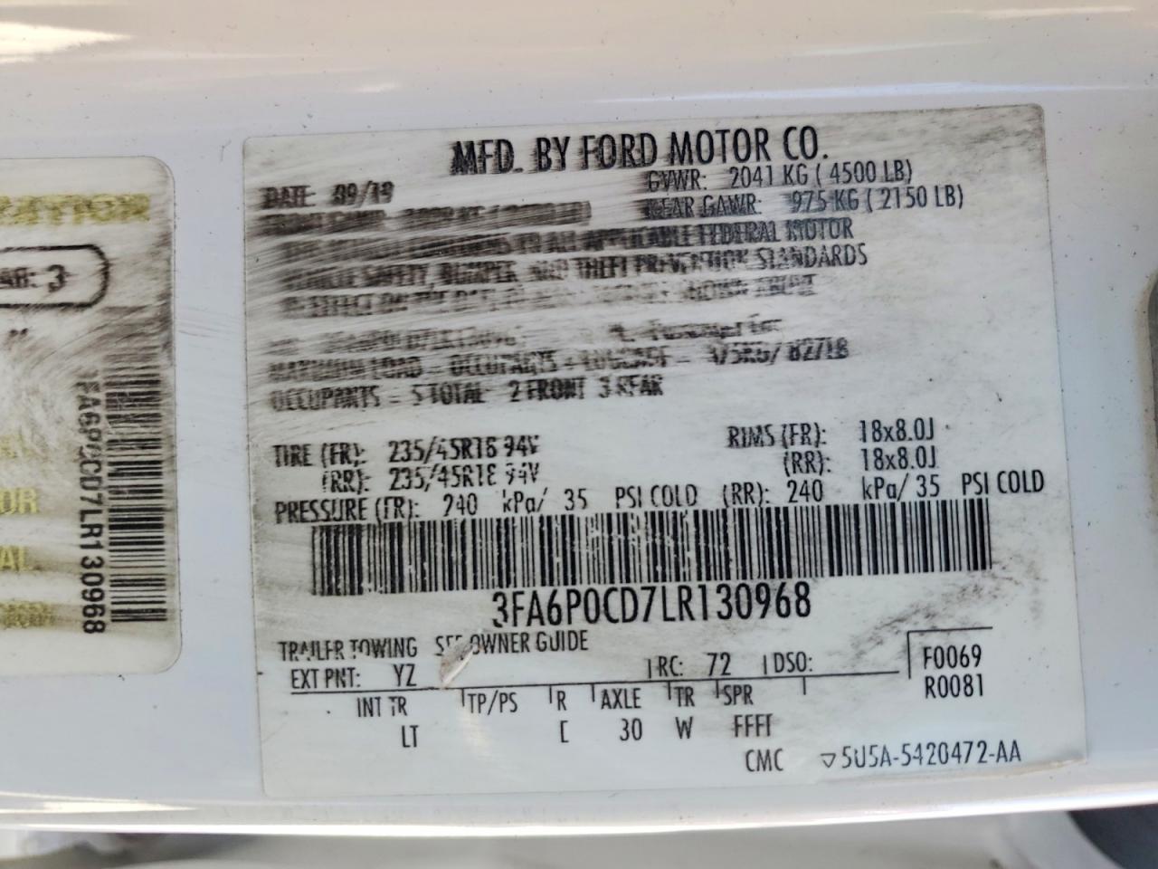 2020 FORD FUSION