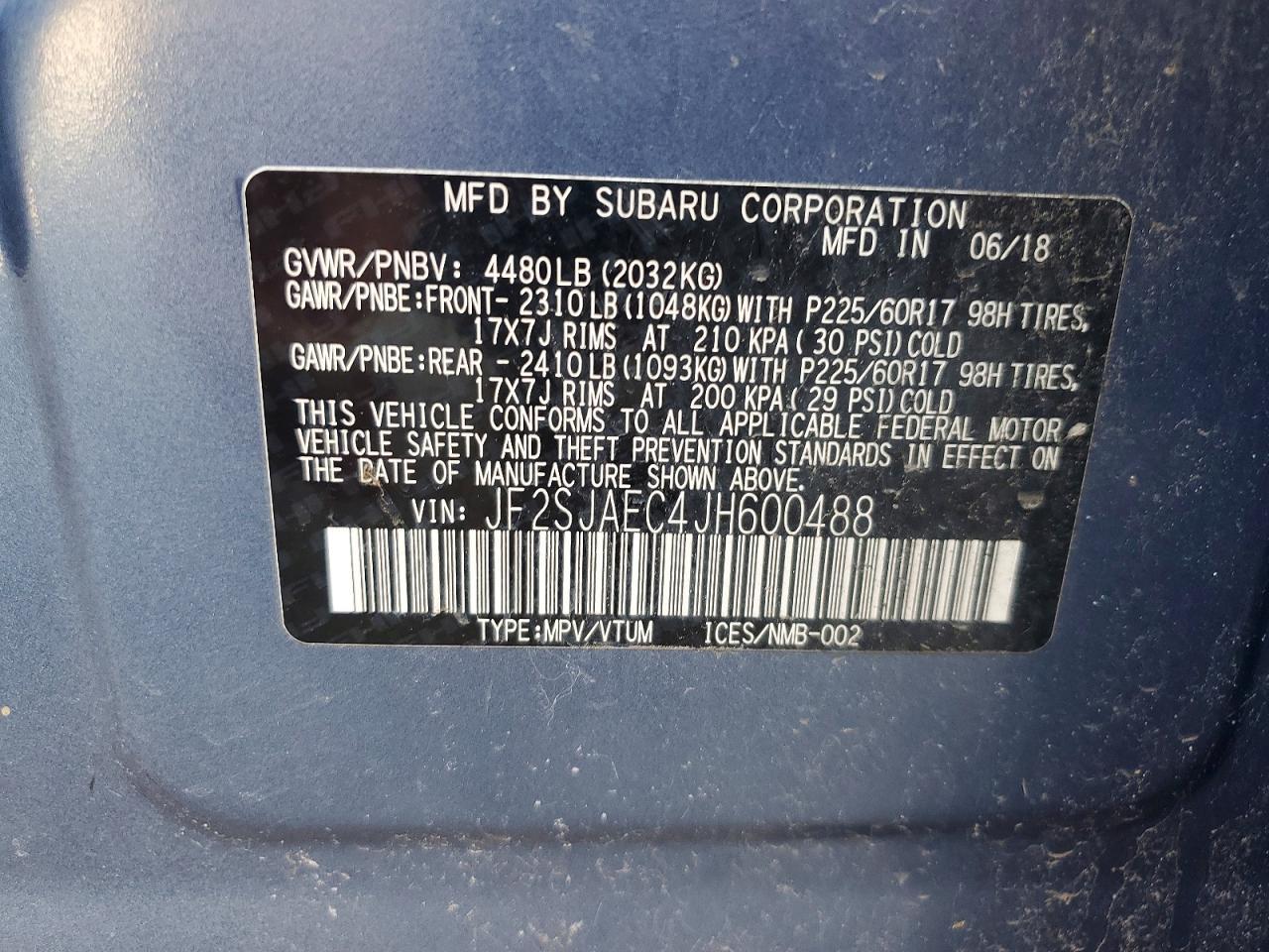 2018 SUBARU FORESTER