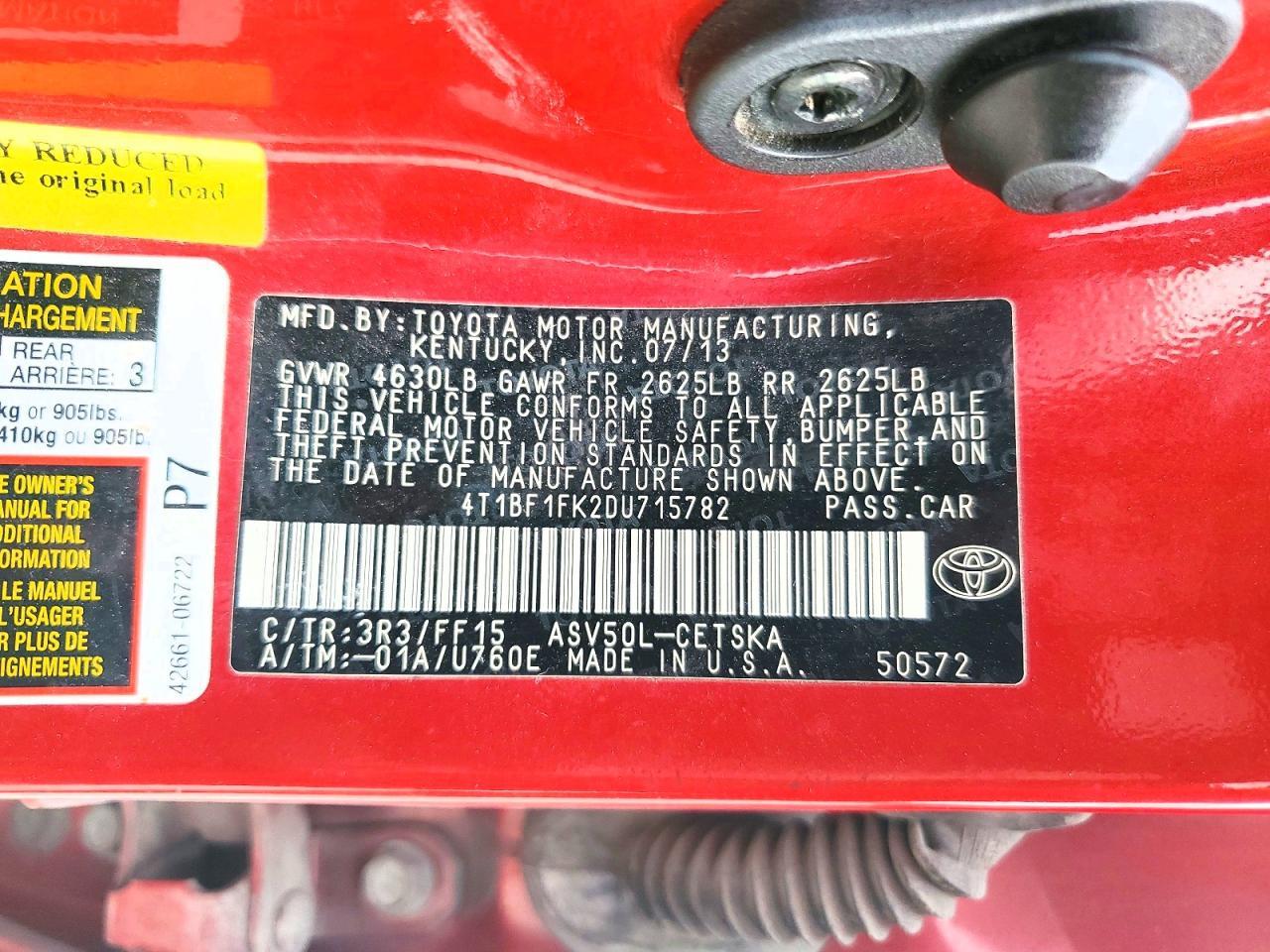 2013 TOYOTA CAMRY