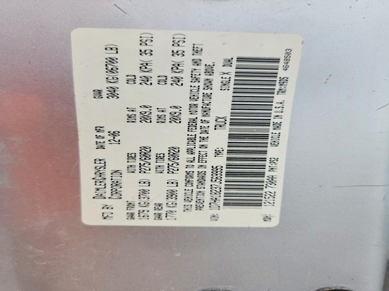 2007 DODGE RAM 1500