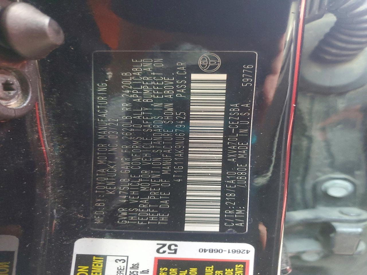 2022 TOYOTA CAMRY