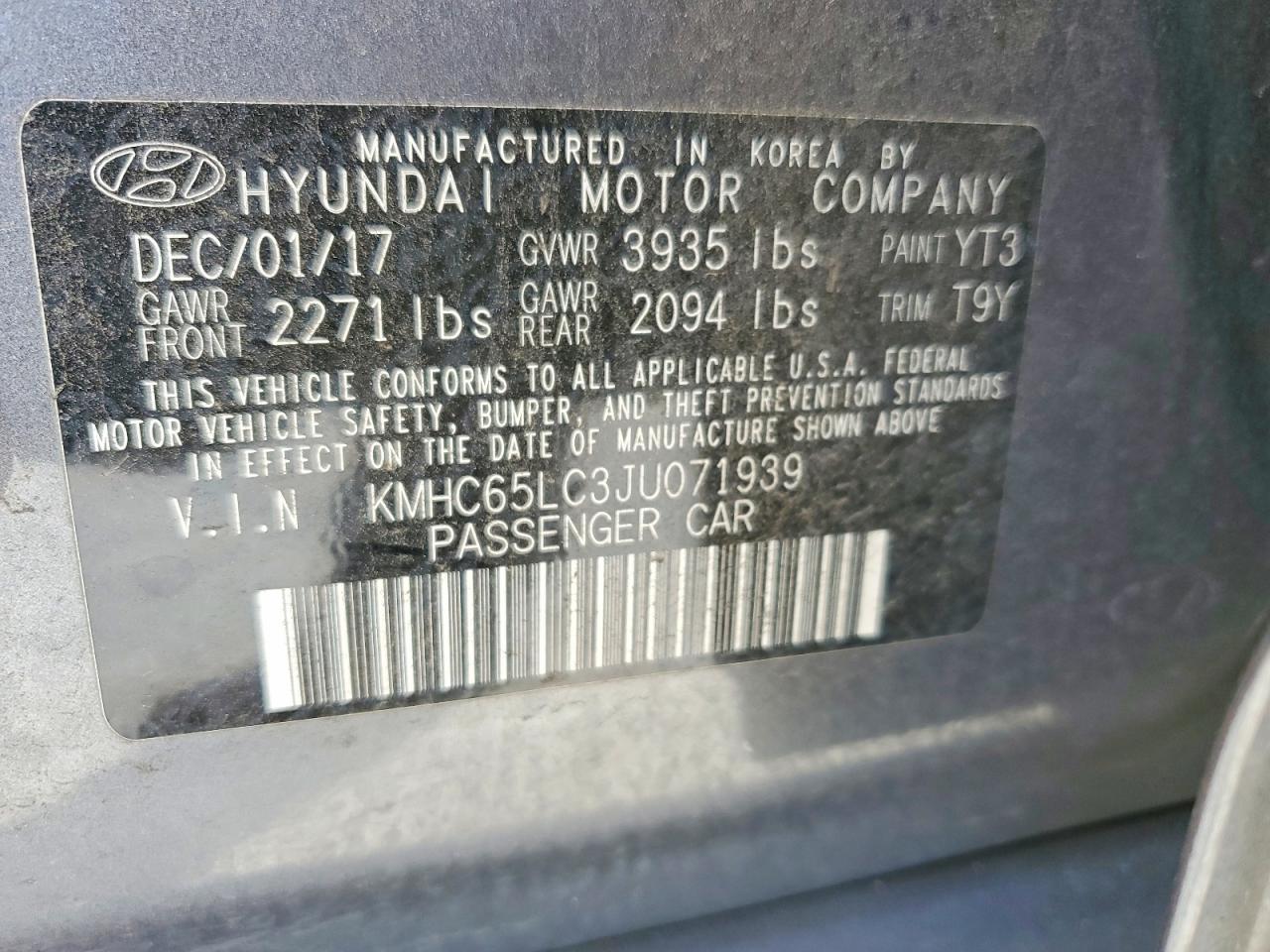 2018 HYUNDAI Ioniq