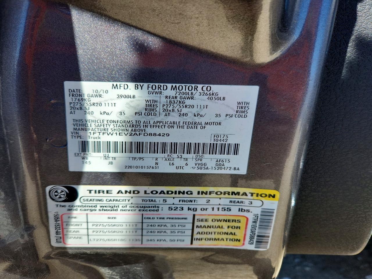 2010 FORD F-150 Lightning