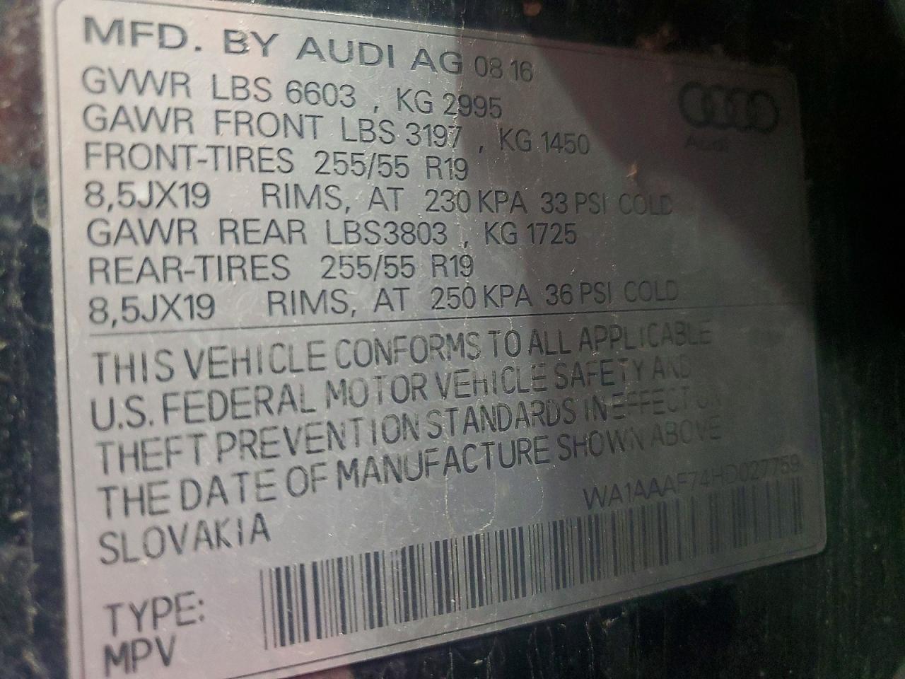 2017 AUDI Q7