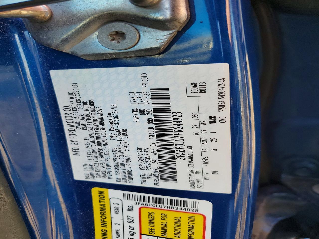 2017 FORD FUSION