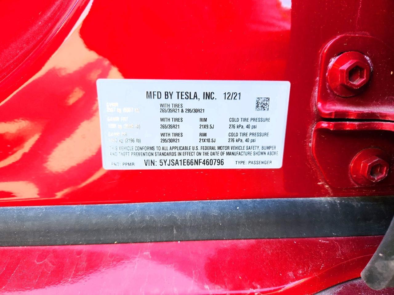 2022 TESLA MODEL S