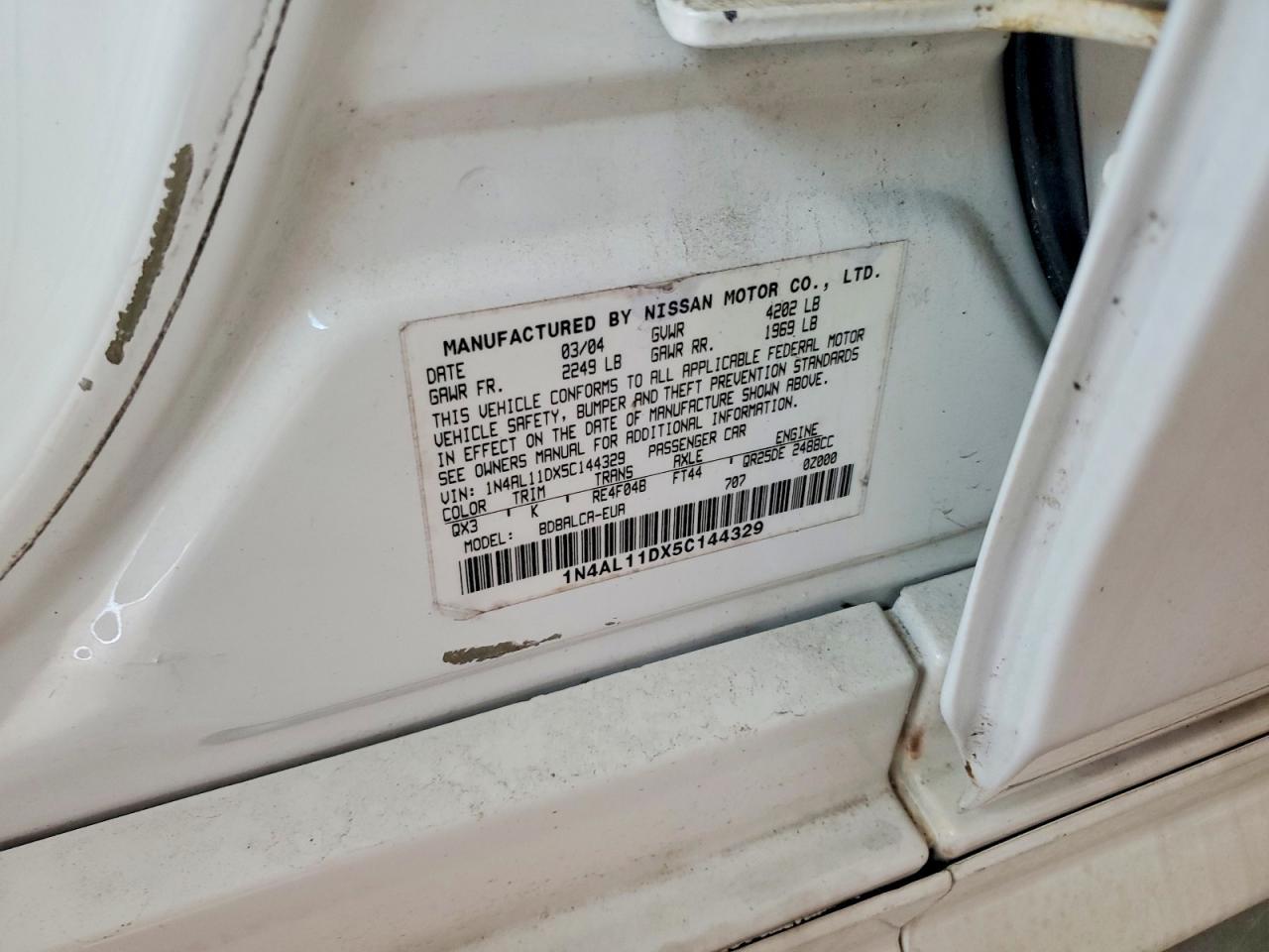 2005 NISSAN ALTIMA