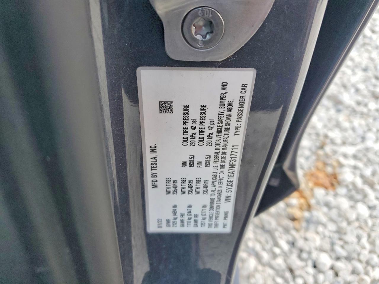 2022 TESLA MODEL 3