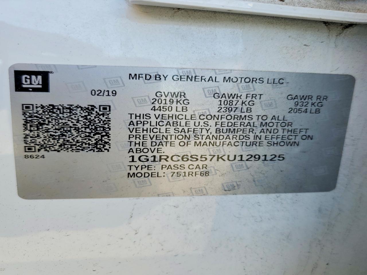2019 CHEVROLET VOLT