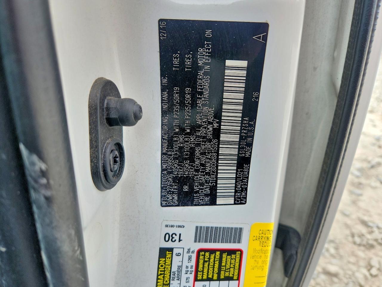 2017 TOYOTA SIENNA
