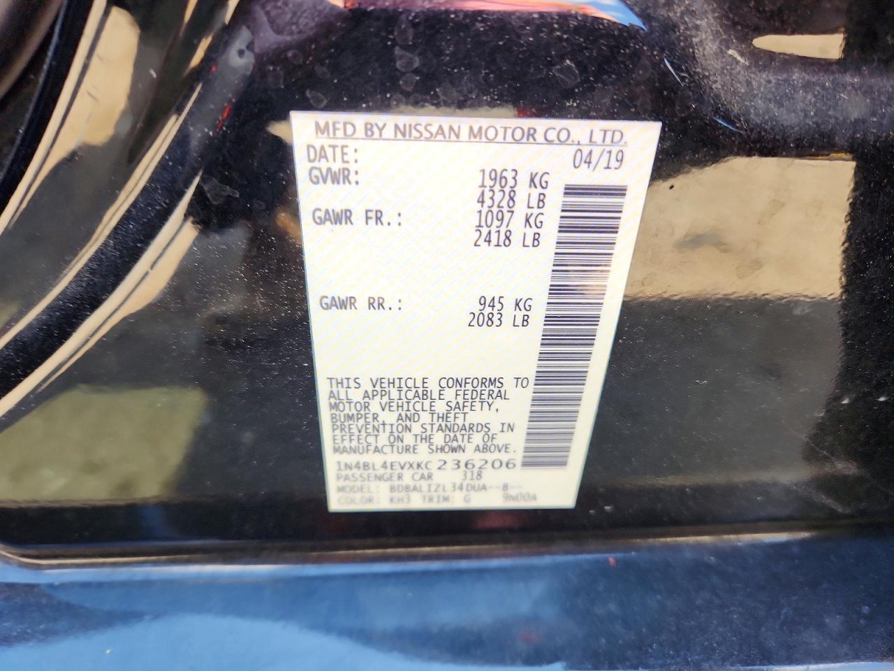 2019 NISSAN ALTIMA