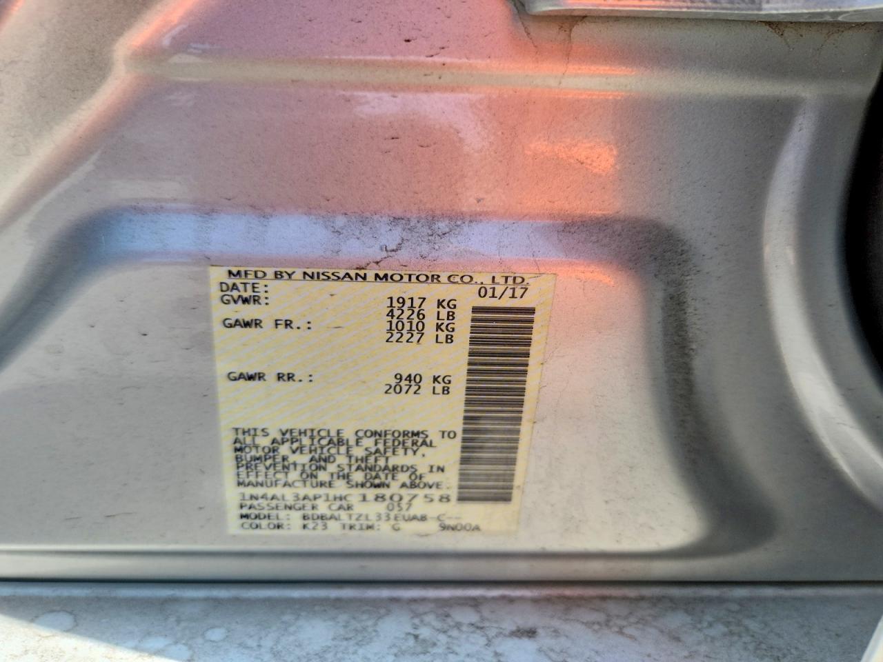 2017 NISSAN ALTIMA