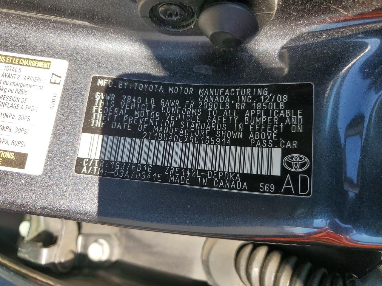 2009 TOYOTA COROLLA