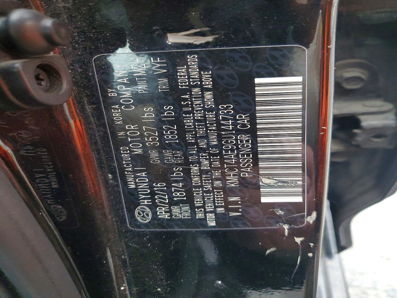 2016 HYUNDAI ACCENT