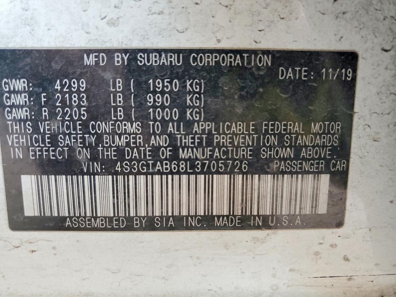 2020 SUBARU IMPREZA