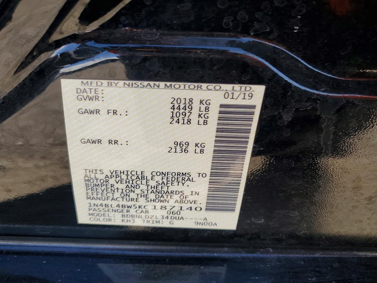 2019 NISSAN ALTIMA